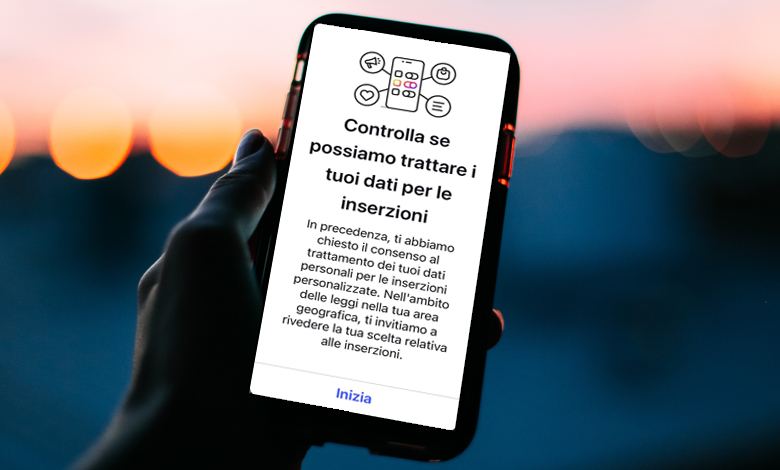 Messaggio Instagram consenso dati per inserzioni pubblicitarie cosa significa