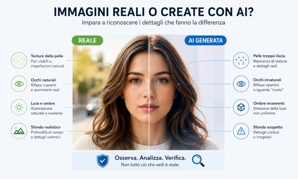 Confronto tra immagine reale e immagine creata con intelligenza artificiale